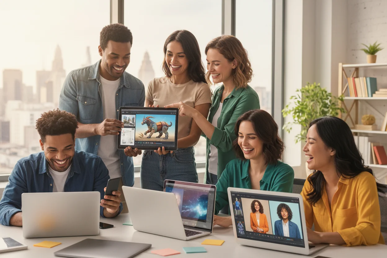 Call-to-Action zeigt KI-Bildbearbeitungs-Tools