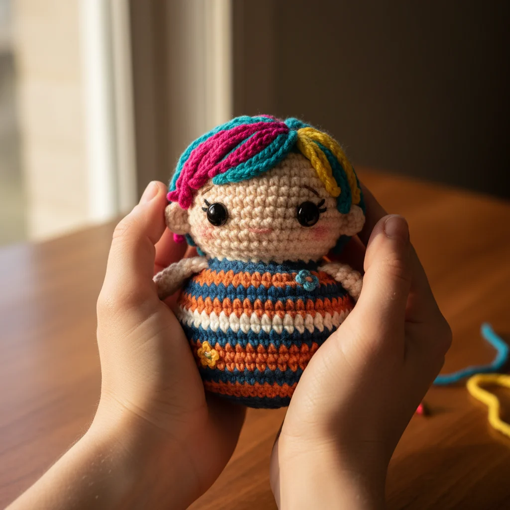Hand-Crocheted Chibi Doll