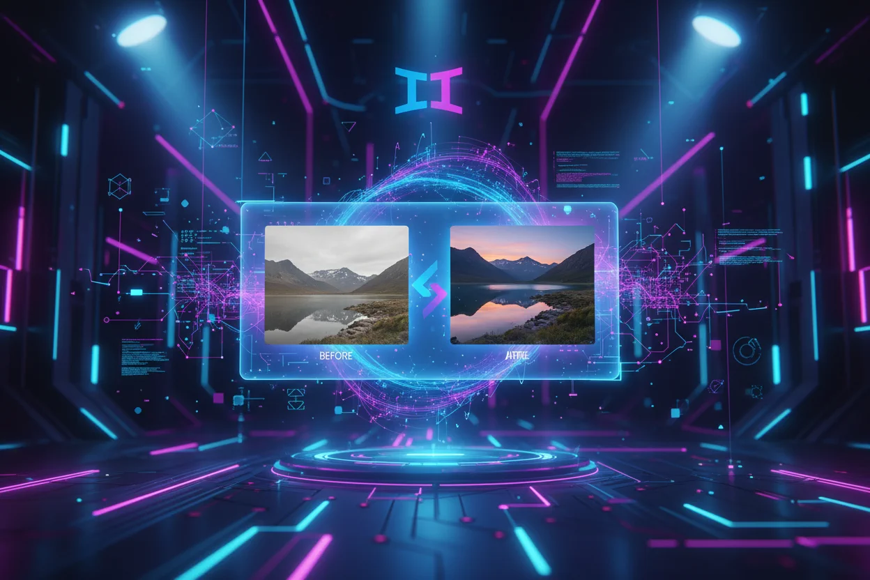 Zukunft der KI-Bildbearbeitungstechnologie Konzeptvisualisierung
