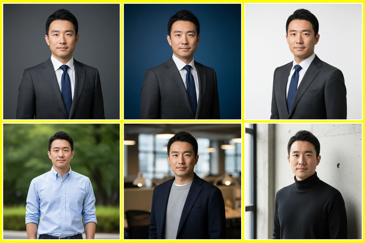 Von KI generierte professionelle Bewerbungsfotos aus einem einzigen Foto