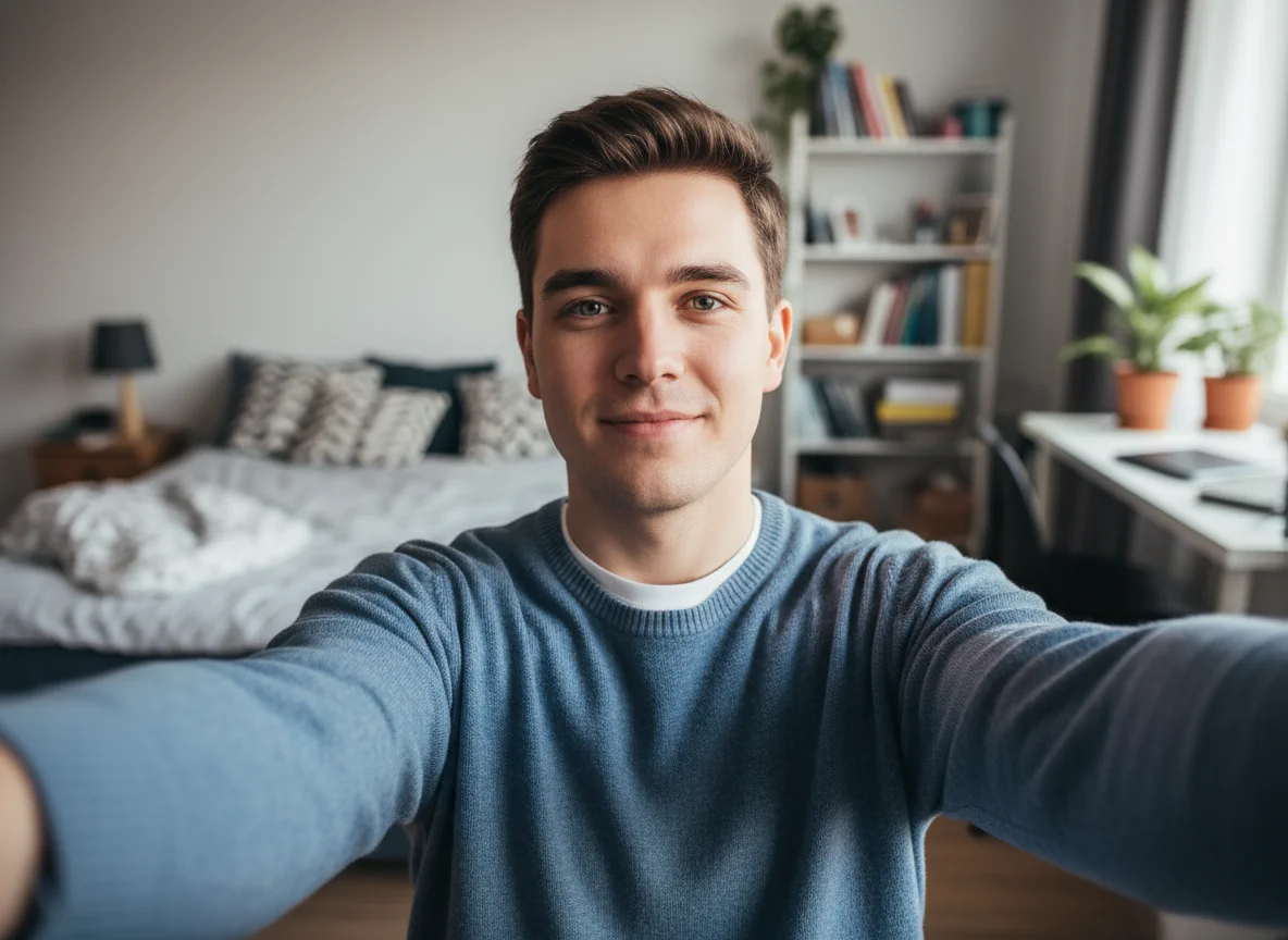 Professional LinkedIn profile headshot - Before