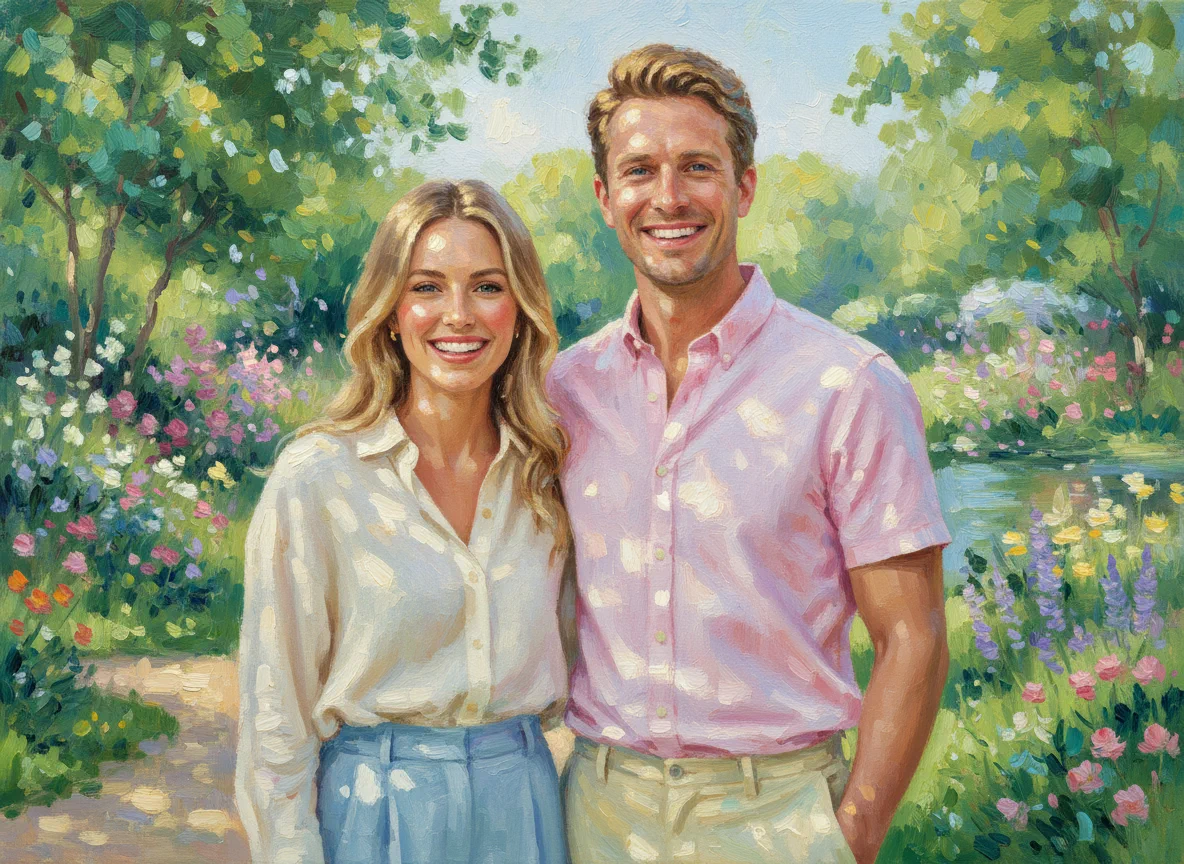 Impressionist painting showing dappled sunlight, broken color technique, and vibrant outdoor colors - After